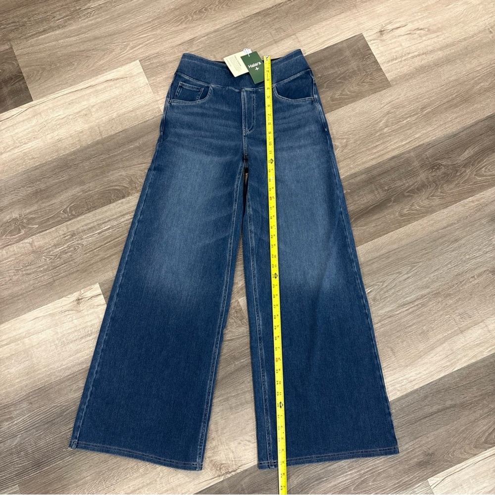Halara High-Waisted Wide Leg Flex Denim Jeans Medium Wash Blue Size S Regular - Picture 8 of 11